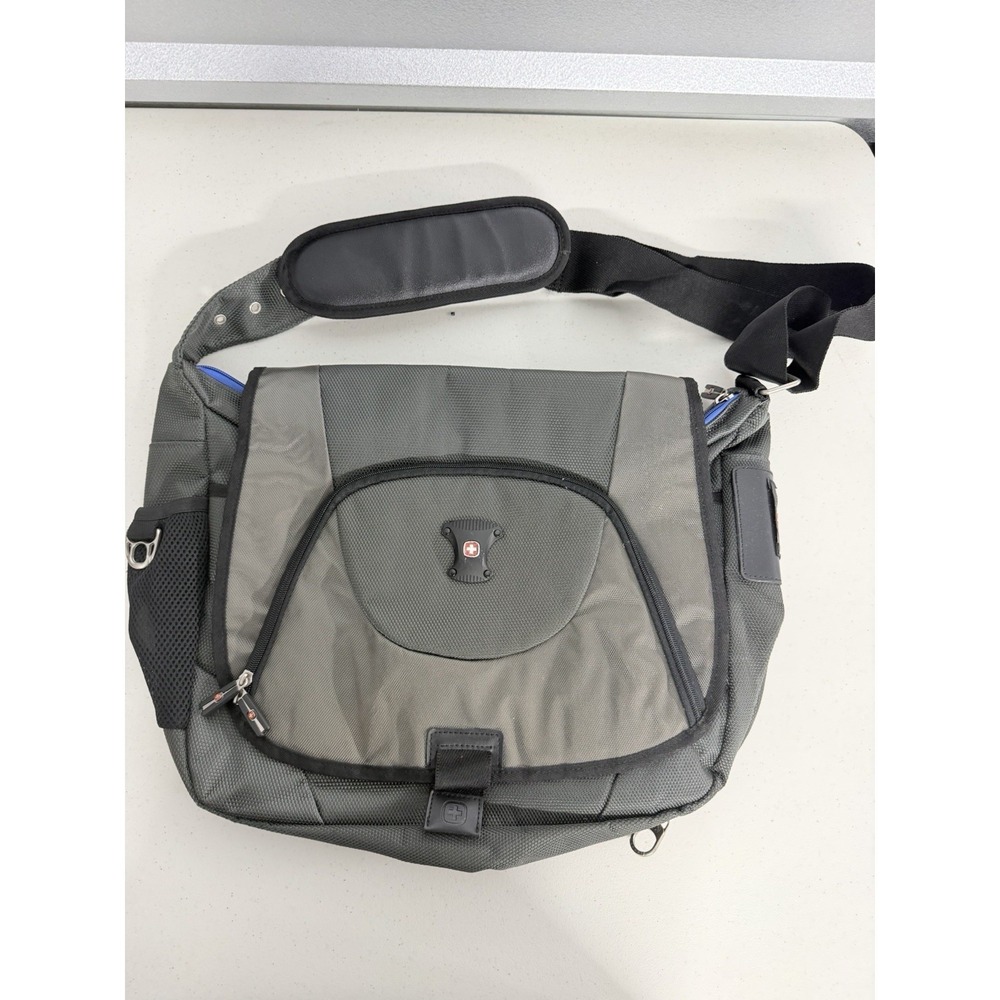 SwissGear Messenger Bag Gray Tech Laptop Crossbody Shoulder